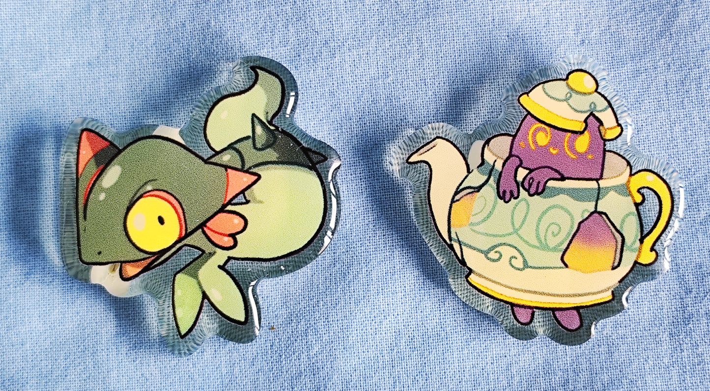 Dreepy and polteageist acrylic pin