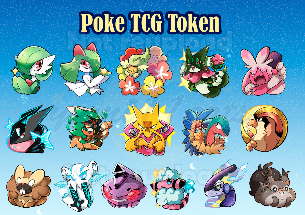 pokemon trading card game tokens Poke TCG Token set – Yami11arts